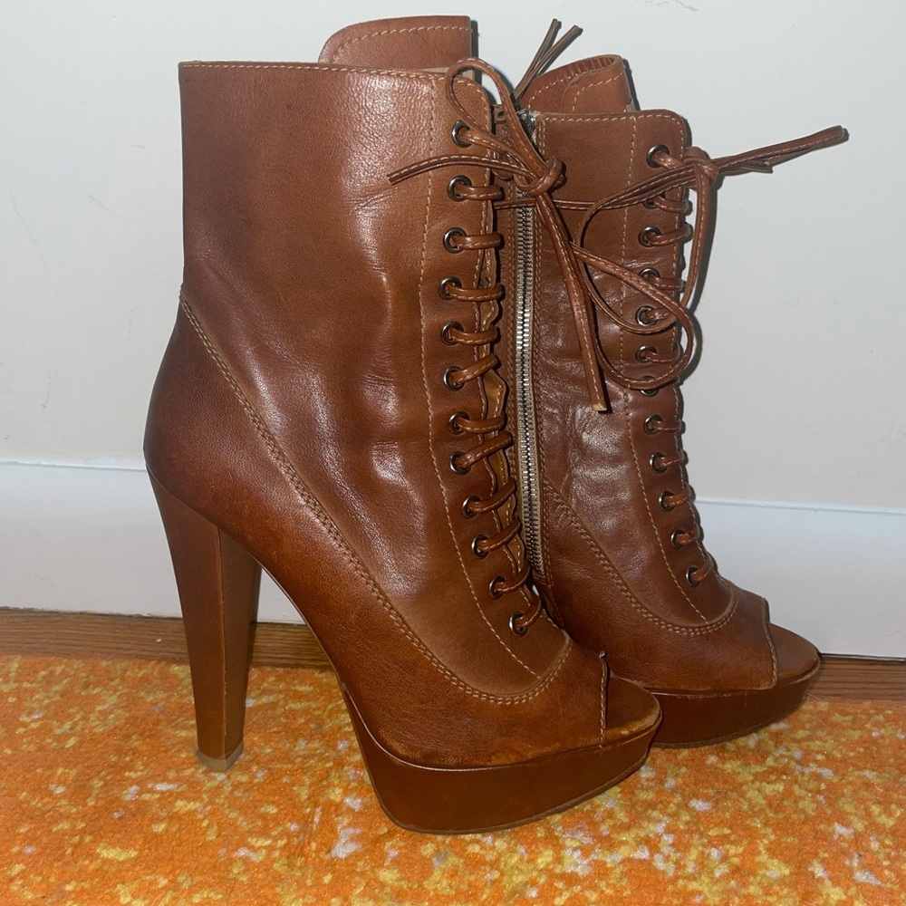 Miu Miu brown leather boots